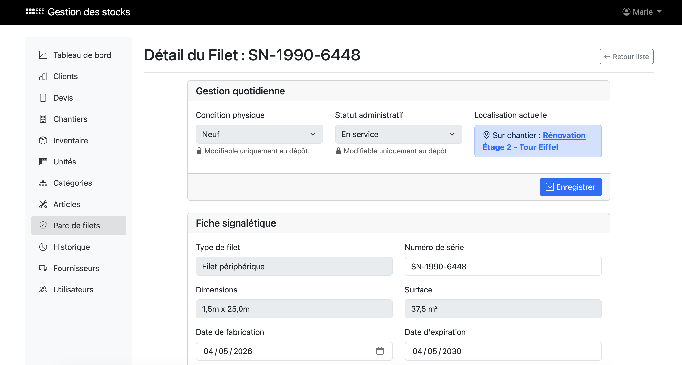 Suivi des équipements de sécurité sur ordinateur